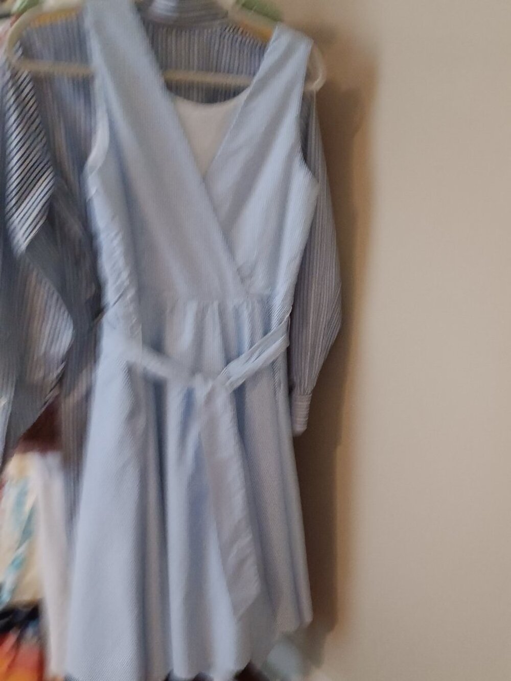 NWT Classic Blue & White Cotton Seersucker Sleeveless Dress Size 6 HOPE & HENRY - Picture 5 of 13